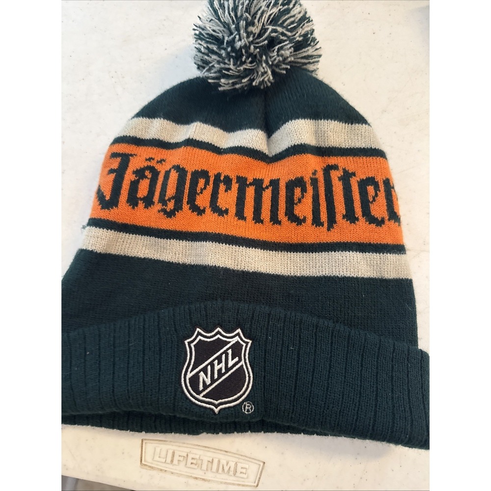 Jagermeister NHL Dark Green Orange & White Winter Beanie Stocking Hat Cap